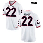 Men's Georgia Bulldogs NCAA #22 Stetson Bennett Nike Stitched White Authentic College Football Jersey QIT2154NL
